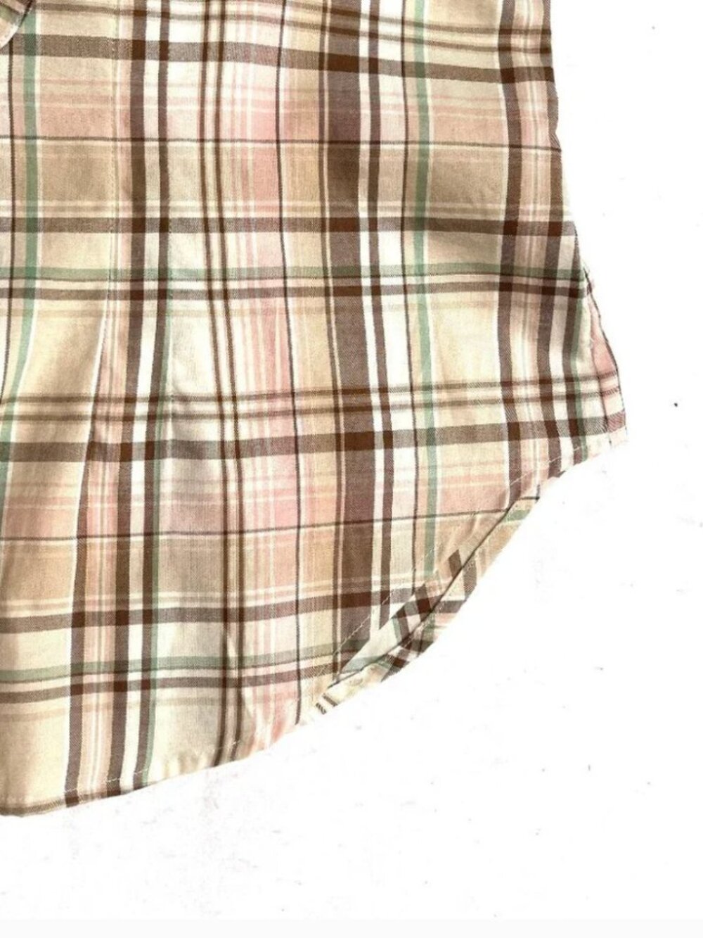 NWT RL Ruffled Plaid button down Ruffled fitted Shirt MP - Picture 9 of 12
